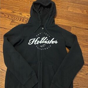 Hollister Black Hoodie with White Label